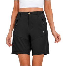 Little Donkey Andy Pantalones cortos elásticos de secado rápido para mujer, para senderismo, camping, viajes, A1 negro , S