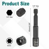 sourcing map 2Pcs 1/4" Hex Shank 6mm Magnetic Hex Socket