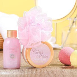 Spa Luxetique Bathrobe and Slippers Spa Set Gifts for Women 6pcs Flannel Soft, Bath Bombs, Body Lotion