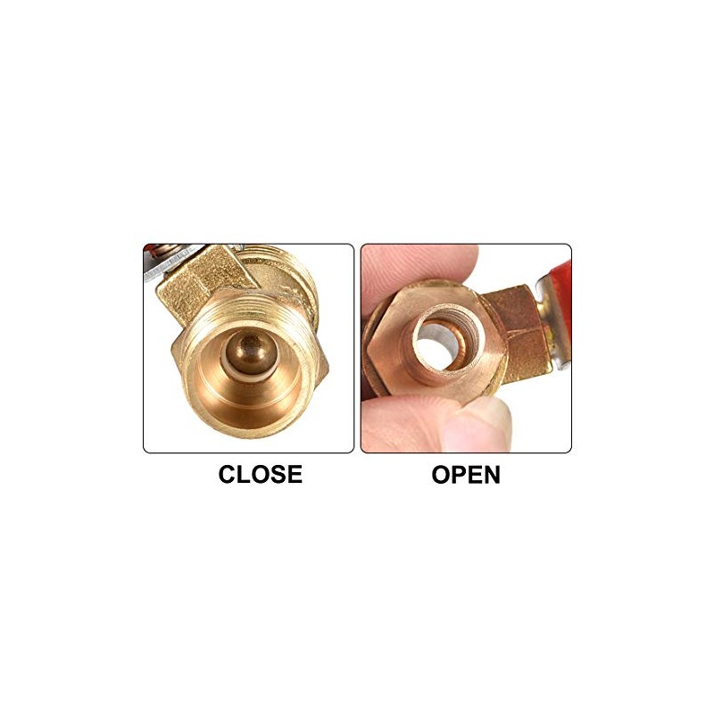 sourcing map Brass Air Ball Valve Shut-Off Switch 1/2 Inch