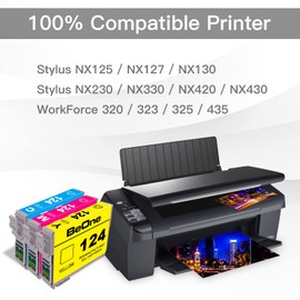 BeOne Remanufactured Ink Cartridge Replacement for Epson T124 124 to use with Stylus NX125 NX127 NX130 NX230 NX330 NX420 NX430 Workforce 320 323 325 435 Printer (3-Pack; 1Cyan, 1Magenta, 1Yellow)
