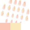Medium Almond Press on Nails French Tip Fake Nails Cute