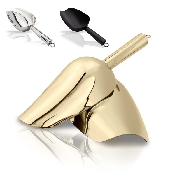 ERMENT - High-quality stainless steel shovel (100% rustproof and stable) flour scoop, ice scoop, coffee shovel in gold (M)