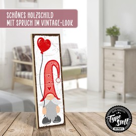 TypeStoff HS-01119 Wooden Sign with Saying - Gnome - Vintage Look with Quote as a Gift and Decoration on Christmas and Advent Theme