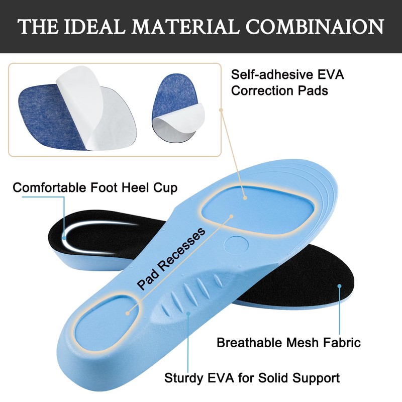 Endoto Supination and Pronation Correction Insoles for Men Women Kids