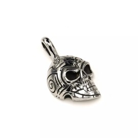 Unbranded Stainless Steel 316 Oxidized Skull Dog Tag Pendant No-Tarnish Lifetime