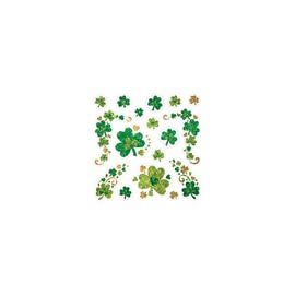 Amscan Shamrock Glitter Body Jewelry - 7.75" x 6" (Pack of 1) - St. Patrick's Day Celebration with Assorted Non-Toxic Designs - Sparkle in Parades, Parties & More