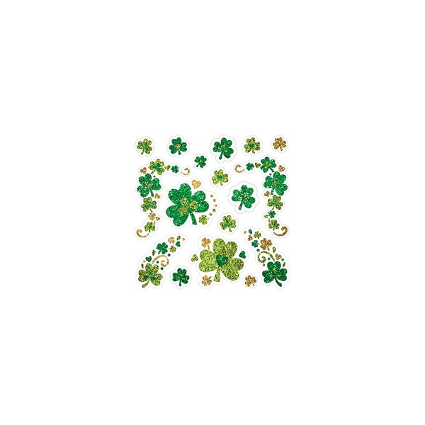 Amscan Shamrock Glitter Body Jewelry - 7.75" x 6" (Pack
