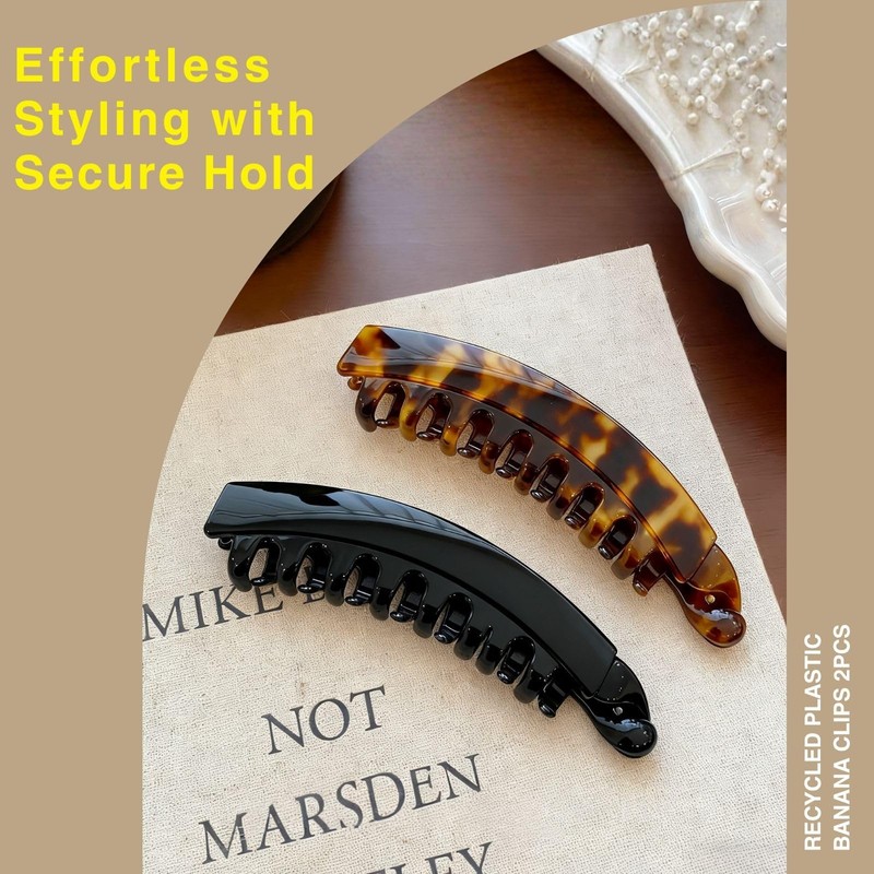 Bestac Banana Clip 2pc Set (Black & Tort) – Retro