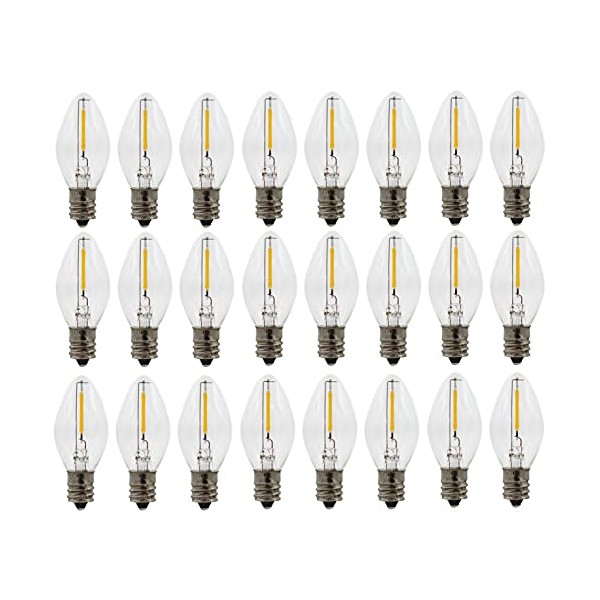 (25-Pack) C7 LED Replacement Night Light Bulb, 4W 5W 6W