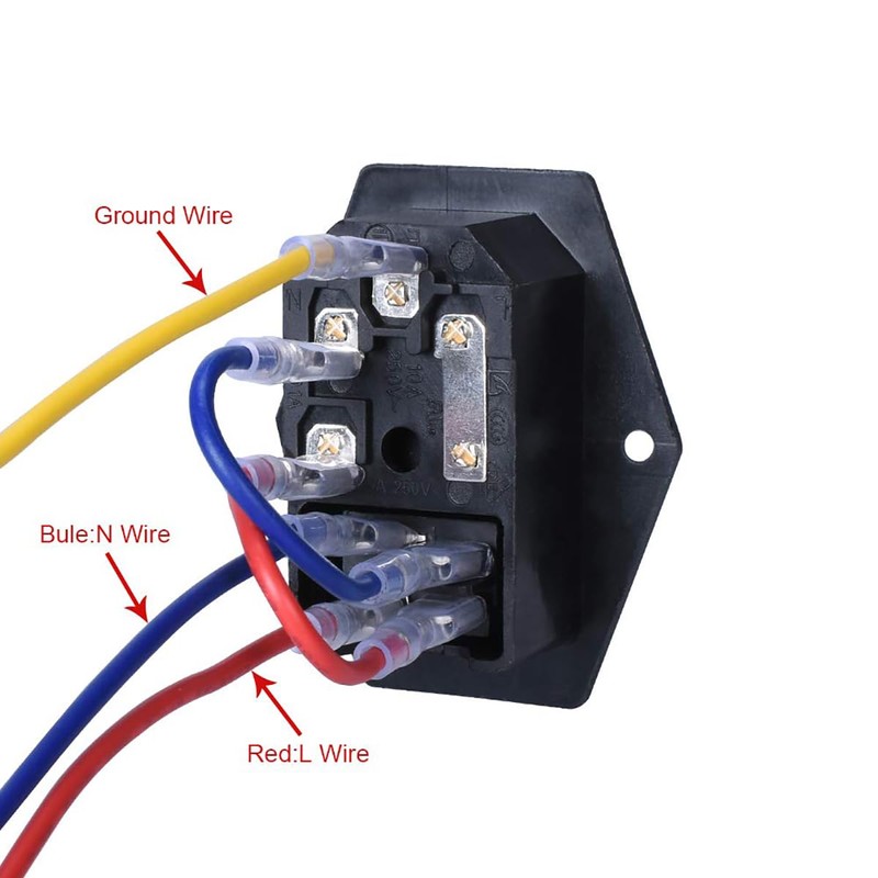 HiLetgo 3pcs AC 250V 10A 3 Terminal Power Socket with