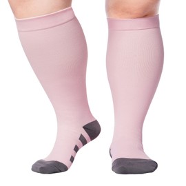 Abodhu Plus Size Compression Socks for Women& Men 15-20mmHg Wide Calf Knee High Socks