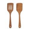 Pack of 2 Wooden Spatulas - Solid Wood Turner with