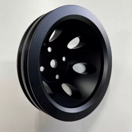 espeedpro21 SBC Small Block Chevy Black Aluminum Water Pump Pulley 2 Groove LWP 327 305 350