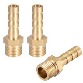 QZKJQDD 3 Pieces 6 mm Brass Hose Nozzle Hose Barb Fittings, 1/8 Inch Hose Nipple Connector Brass, Pipe Adapter, Hose Nozzle for Water, Gas, Air