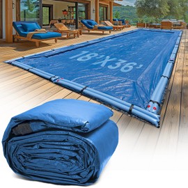 18-Ft x 36-Ft Pool Cover for Inground Pools - Premium Inground Winter Cover, Extra Thick Material and Durable Design, Cold and UV-Resistance, Easy Installation, Royal Blue