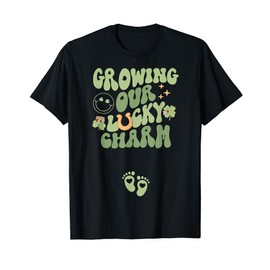 Lucky St Patricks Day Pregnancy Growing Our Lucky Charm Tee T-Shirt