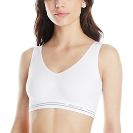 Elita Women's Signature Seamless Soft Bra, White, 38