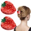 2 PCS Strawberry Claw Clips Acetate Claw Clips Strawberry Hair Clip Strong Hold Hair Claws Small Claw Clips Non-slip Hair Catch Jaw Clamp Unique Retro Design Hair Accessories for Women Girls