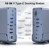 USB C Docking Station Triple Display Dual HDMI + DP