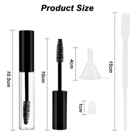 Angzhili 3 Sets/Pack Empty Mascara Tubes With Eyelash Wand, Rubber Inserts and Funnels for Castor Oil, Empty Mascara Bottles for DIY Cosmetics,Empty Mascara Container Use for Homemade Mascara (8 ML)