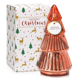 Christmas Tree Shape Scented Candle, Natural Soy Wax Candle for Christmas, Gift for Family, Friends, Colleagues (Orange)