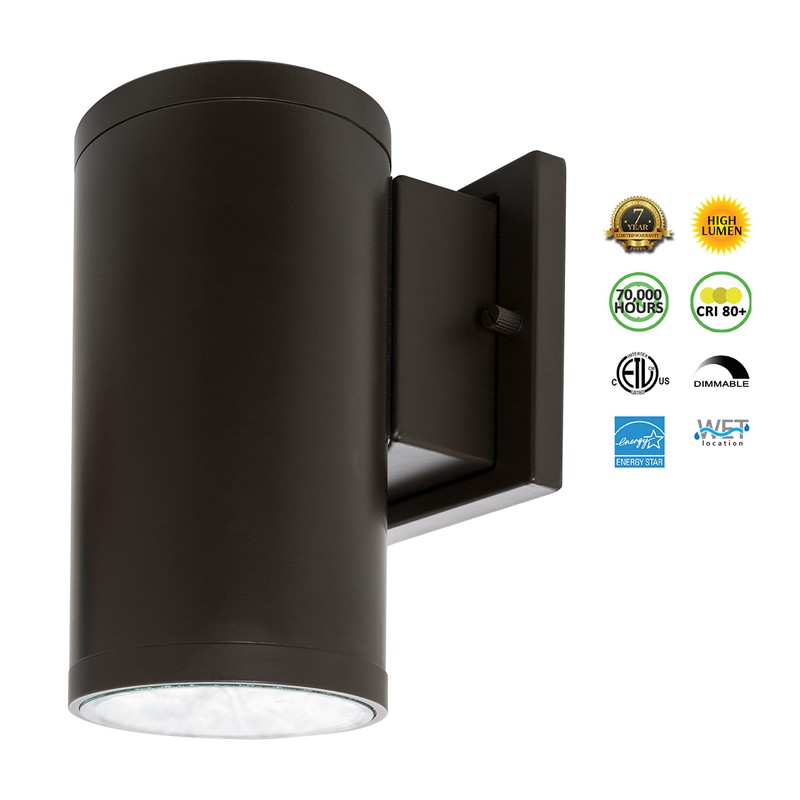 Westgate Lighting Outdoor LED Cylinder Light - Dimmable Up/Down Wall