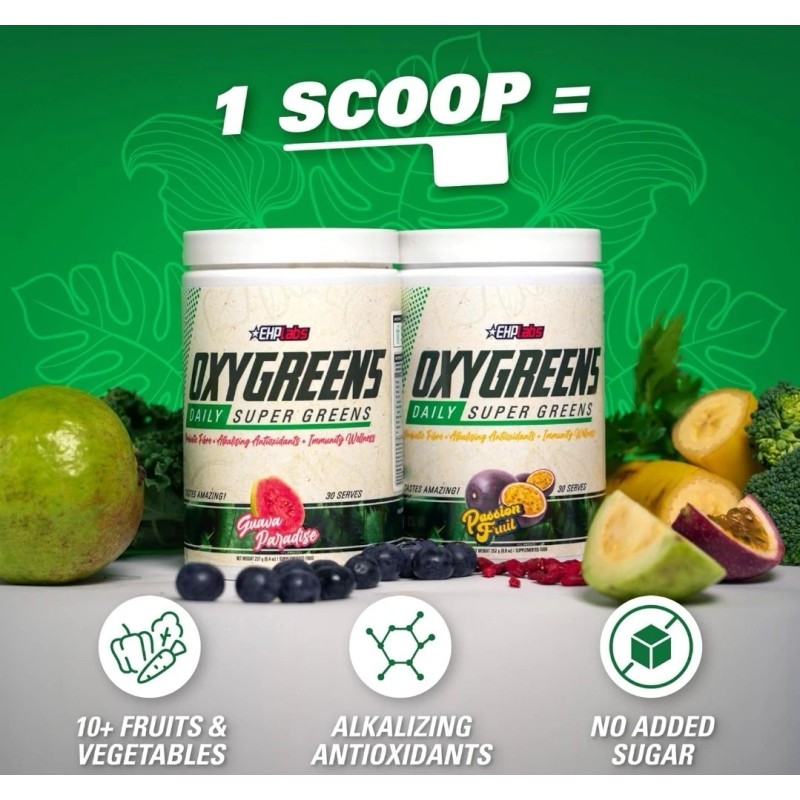 EHP Labs OxyGreens Daily Super Greens Powder, 30 Servings -
