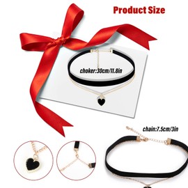 Yolev Black Velvet Choker Necklace Classic Velvet Heart Chokers Necklaces Layered Adjustable Necklaces Jewelry for Women Girls