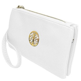 Women's Long & Son Small Clutch, Wristlet, Shoulder ,Cross-Body Bags 3141 (White)