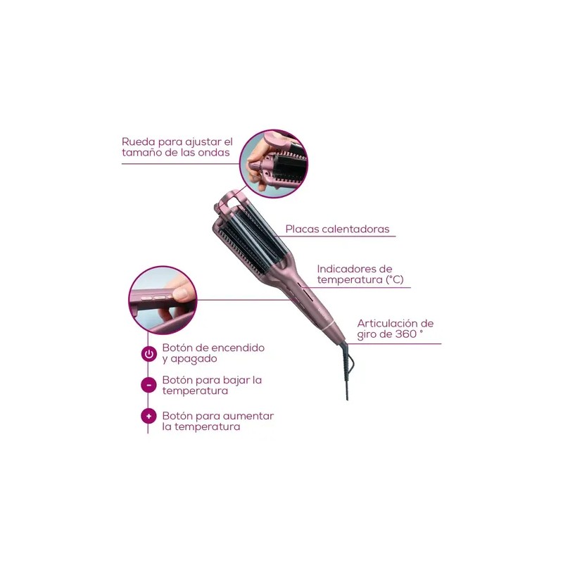 Ondulador Cabello Con Recubrimiento De Cerámica Ht65 Beurer Color Rosa