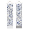 AHANDMAKER Pack of 2 Blue White Chinoiserie Tapestries with Flowers