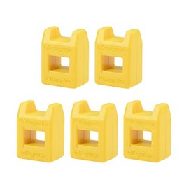 sourcing map 5pcs Magnetizer Demagnetizer for Screwdriver Bits Tips Screw Driver Magnetic Practical Pick Up Tool, Yellow