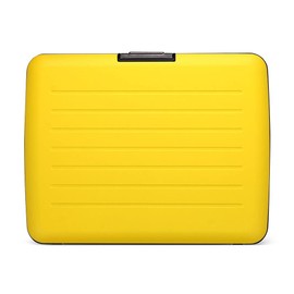 ÖGON - DESIGNS- [OGON] SMART CASE V2 Large France Aluminum Card Holder Credit Card Case Skimming Prevention Large Capacity Large Capacity Chabara Coin Purse Coin Purse Coin Purse Coin Wallet, yellow