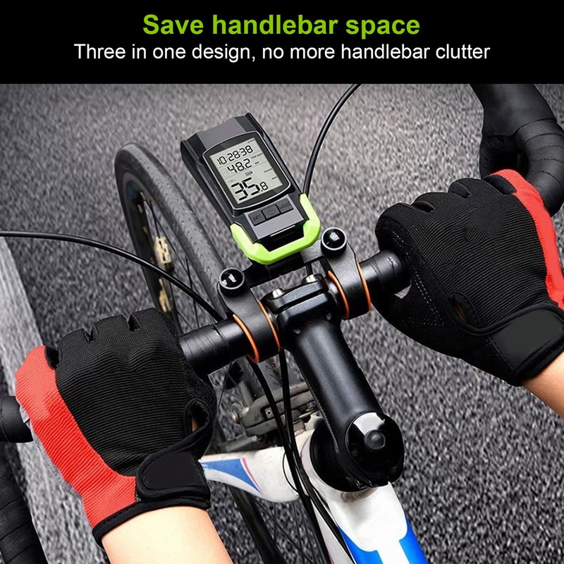 Wireless Bike Computer LCD Backlit Display Waterproof Bike Speedometer Odometer