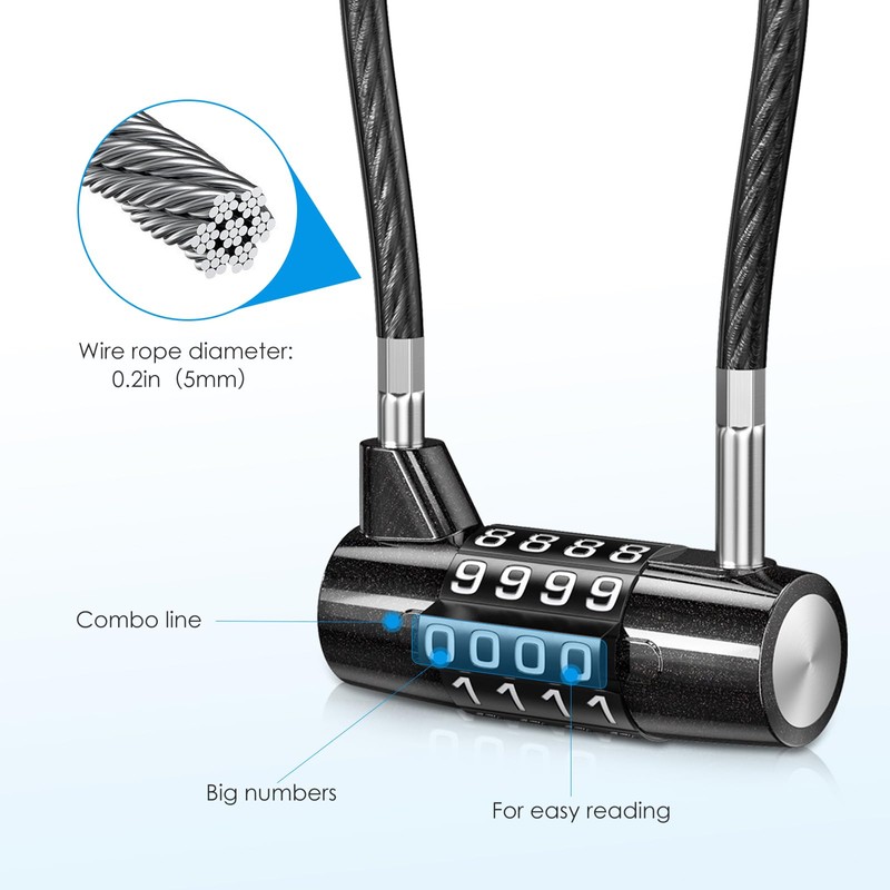 AMIR Upgraded 4 Digit Combination Padlock, Resettable Padlock with Steel