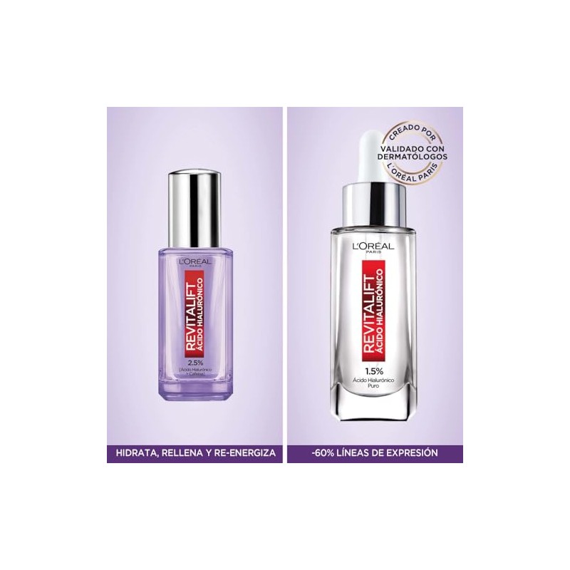 L'Oréal Paris Kit Ácido Hialurónico: Sérum Rostro + Sérum Ojos,