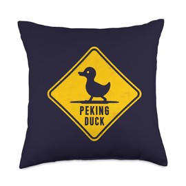 Peking Duck Ped Xing Funny Pedestrian Crossing Sign Food Throw Pillow