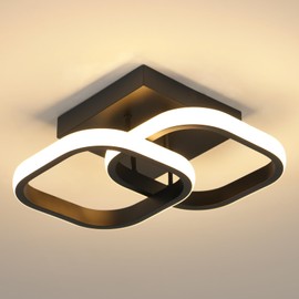 Osairous LED Ceiling Light Black, Modern Ceiling Light Square 2135 LM, Aluminium Ceiling Lighting Lamps for Bedroom, Kitchen, Corridor, Warm White 3000 K, 29 cm