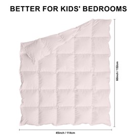 zzlamb Toddler Comforter Baby Down Blanket, Lightweight & Breathable Small Crib Quilt All Season Duvet Insert, Soft Noiseless Shell Down Proof Machine Washable, Cherry Pink 45x60in