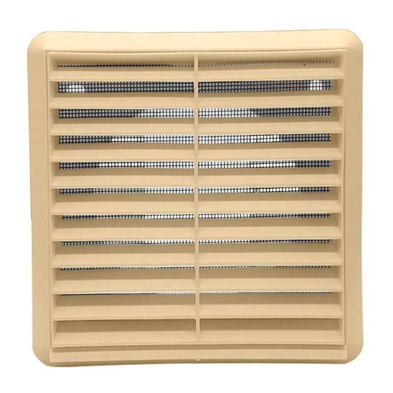 Kair Beige Louvred Wall Vent Grille 155mm External Dimension with