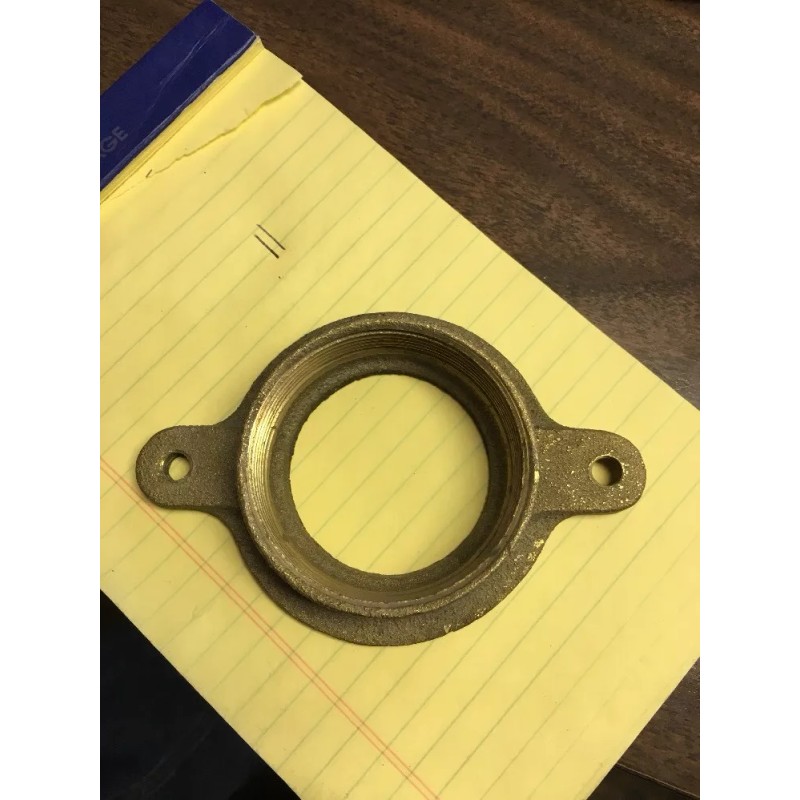Brass Urinal Flange. 2" Pipe Thread.. 4" Bolt Spacing. Threaded