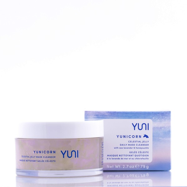 YUNI Beauty Facial Jelly Cleanser & Mask (2.7 oz) Yunicorn Dual-Action Gel-To-Milk Skin Face Wash & Makeup Remover - Remove Dirt & Impurities - Paraben-Free, Cruelty-Free