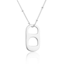 Frodete Silver Soda Tab Necklace for Men Women Gifts Trendy Stuff Soda Bottle Cap Necklaces Punk Beaded Chain Necklaces Christmas Gifts