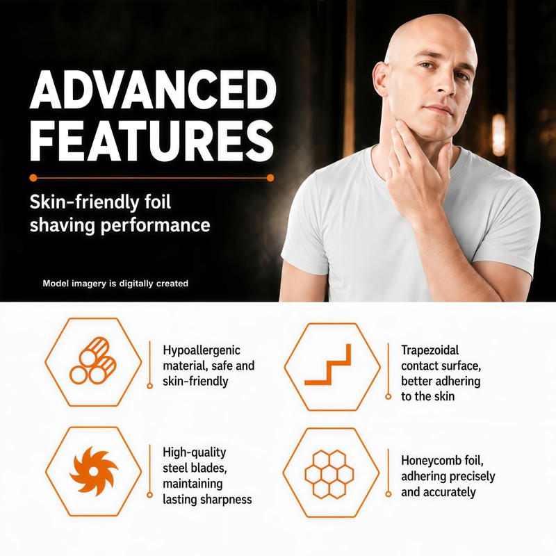 Shaver Replacement Foil，Compatible with Panasonic ARC5 5-Blade Shavers