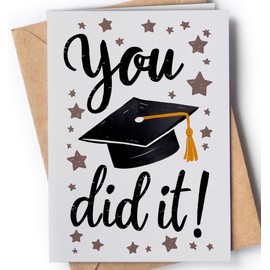 Graduation Card - Graduation Cards for him or her - College Grad for Men or Women - Congratulations Highschool, Phd, Masters Degree for Son, Daughter, Grandson - So Proud of You - You Did it