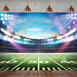 7x5FT Football Field Backdrop Super Backdrops for Photography Sports Themed Party Decoration Banner Studio Props