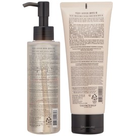 [THEFACESHOP] Rice Water Bright Cleansing Foam (150 mL/5.0 Oz) & Light Cleansing Oil (150 mL /5 Oz) Set, Moisturizing And Brightening Care For All Skin Types