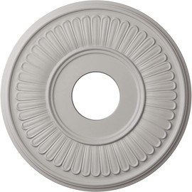 Ekena Millwork CM15BEUWF Berkshire Ceiling Medallion, 15 3/4"OD x 3 7/8"ID x 3/4"P, Hand-Painted Ultra Pure White