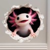 Bubbles - Axolotl Decal - Wall Hole Sticker with 3D